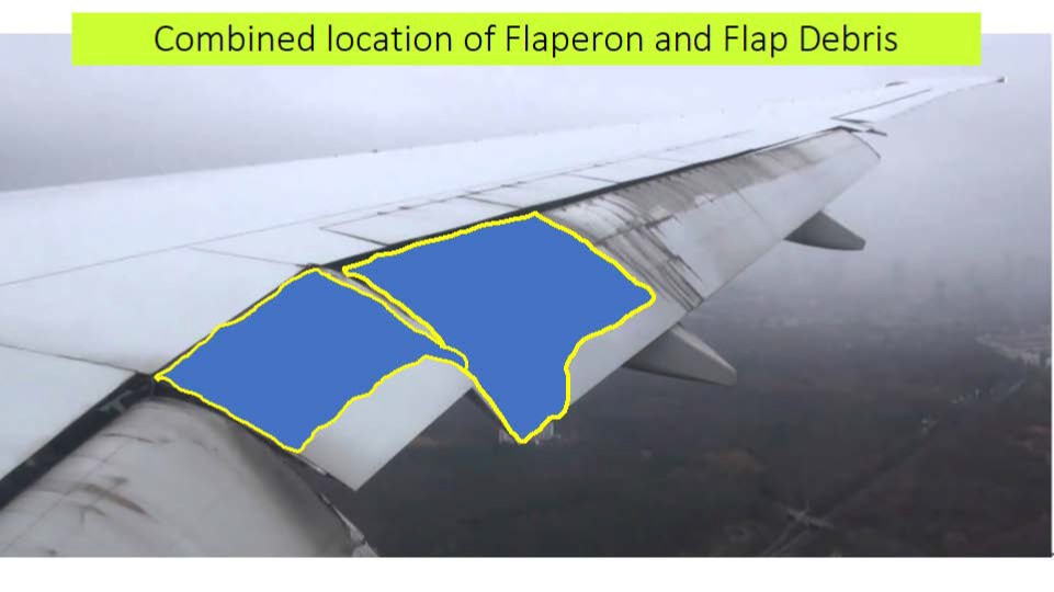 Combine location of Flaperon and Flap debris - MH370