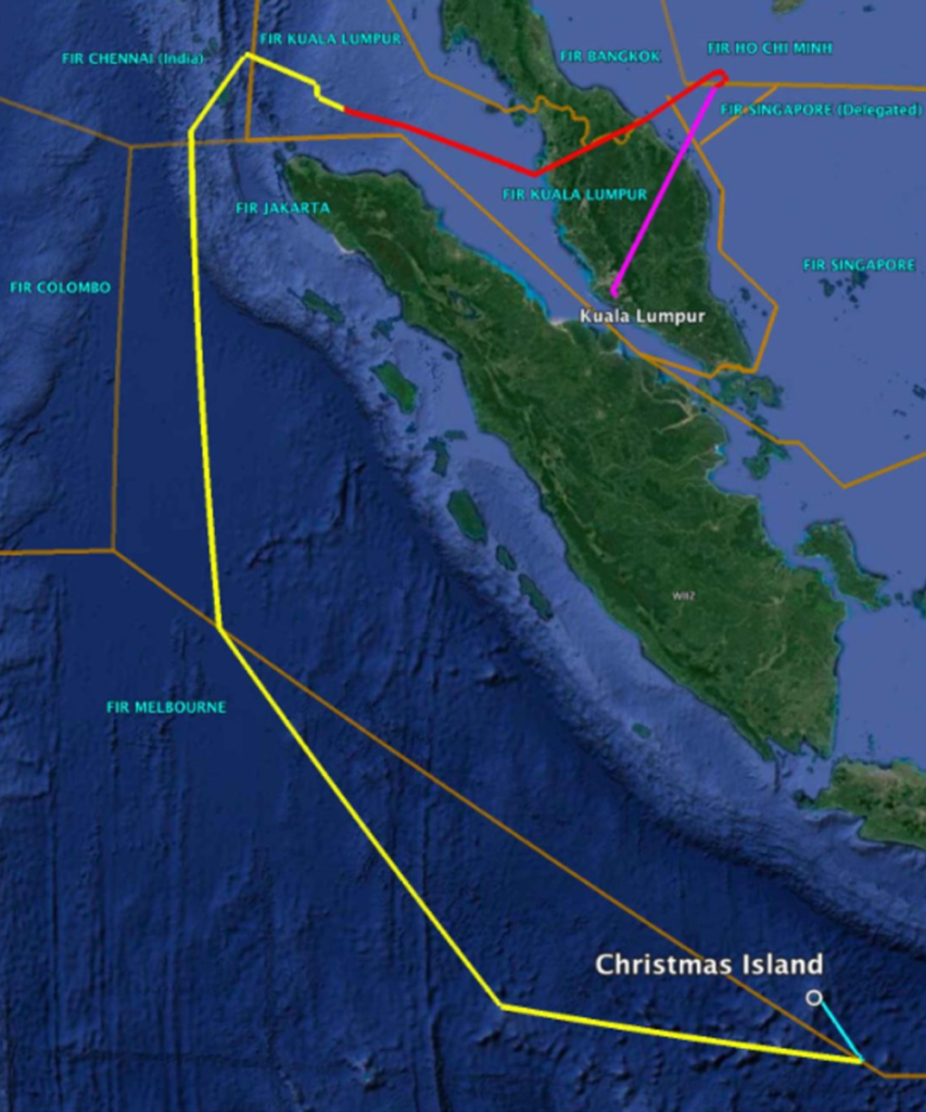 The original CAPTIO group trajectory for the MH370