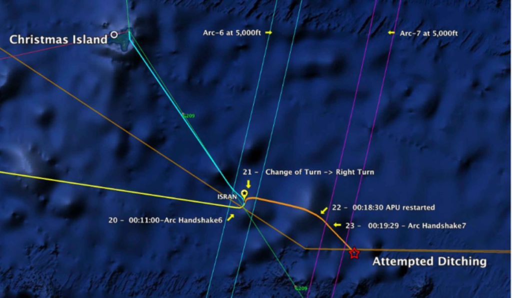 The end of the MH370 trajectory according to the CAPTIO group theory - after the 7th Arc