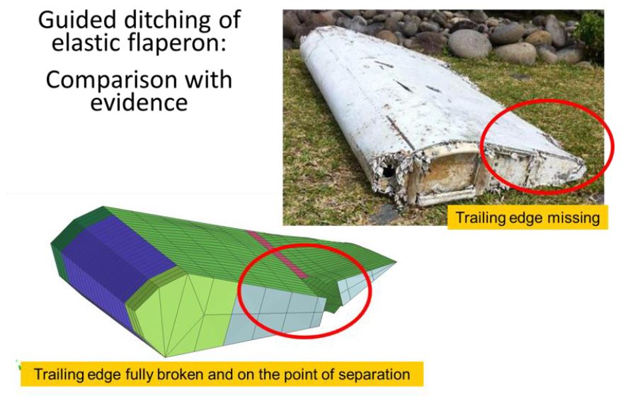 Agreement of the predicted MH370 flaperon trailing edge rupture and the image of the discovered MH370 flaperon debris